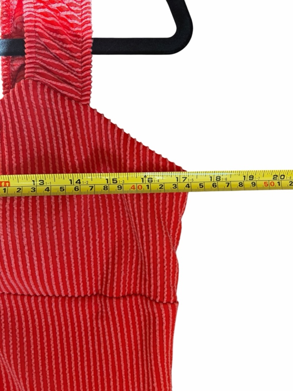 90’s Inspired Red Ribbed Tie-Front Mini Dress - Picture 4 of 6